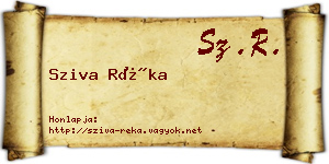 Sziva Réka névjegykártya